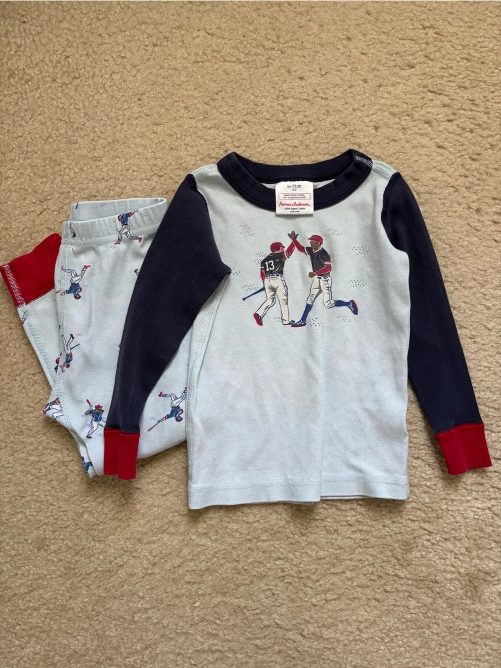 3T Hanna Andersson Baseball Pajama set